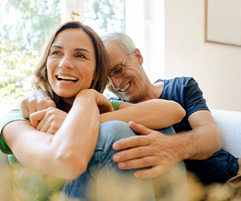 Couple laughing together 