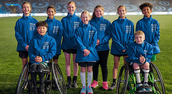 Grassroots champions on the pitch at Allianz Stadium