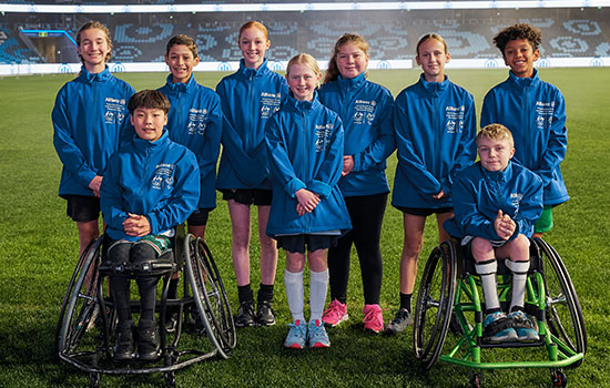Grassroots champions on the pitch at Allianz stadium