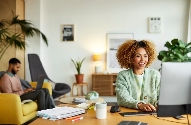 a woman and a client in her office